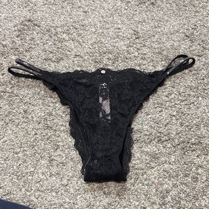 Victoria’s Secret Very Sexy Black Lace Panties Rhinestones